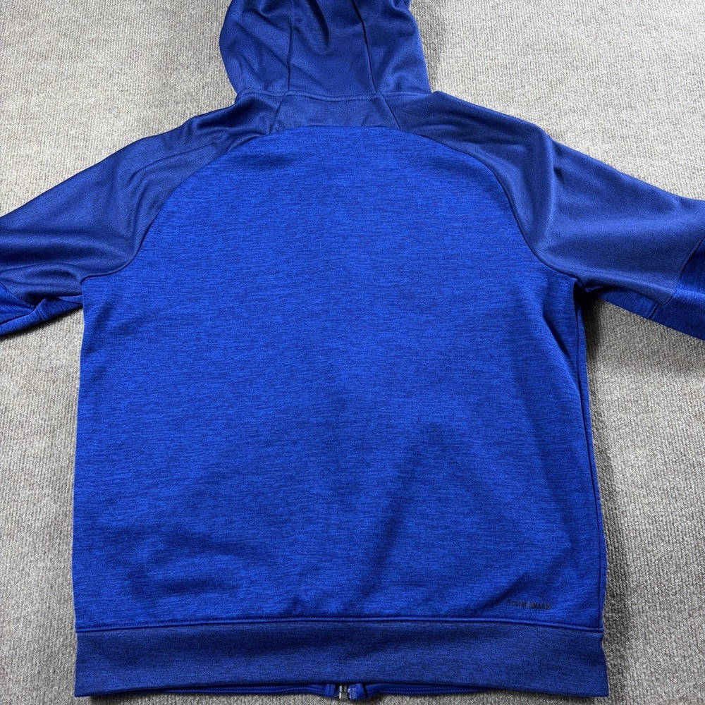 Adidas Mens Medium Blue Full Zip Hoodie Climalite Athletic Jacket - Picture 3 of 5